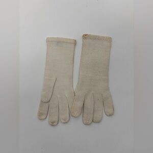 Vintage VAN RAALTE Knit Gloves – Ivory Acrylic – Size Free – 1950s/60s Era